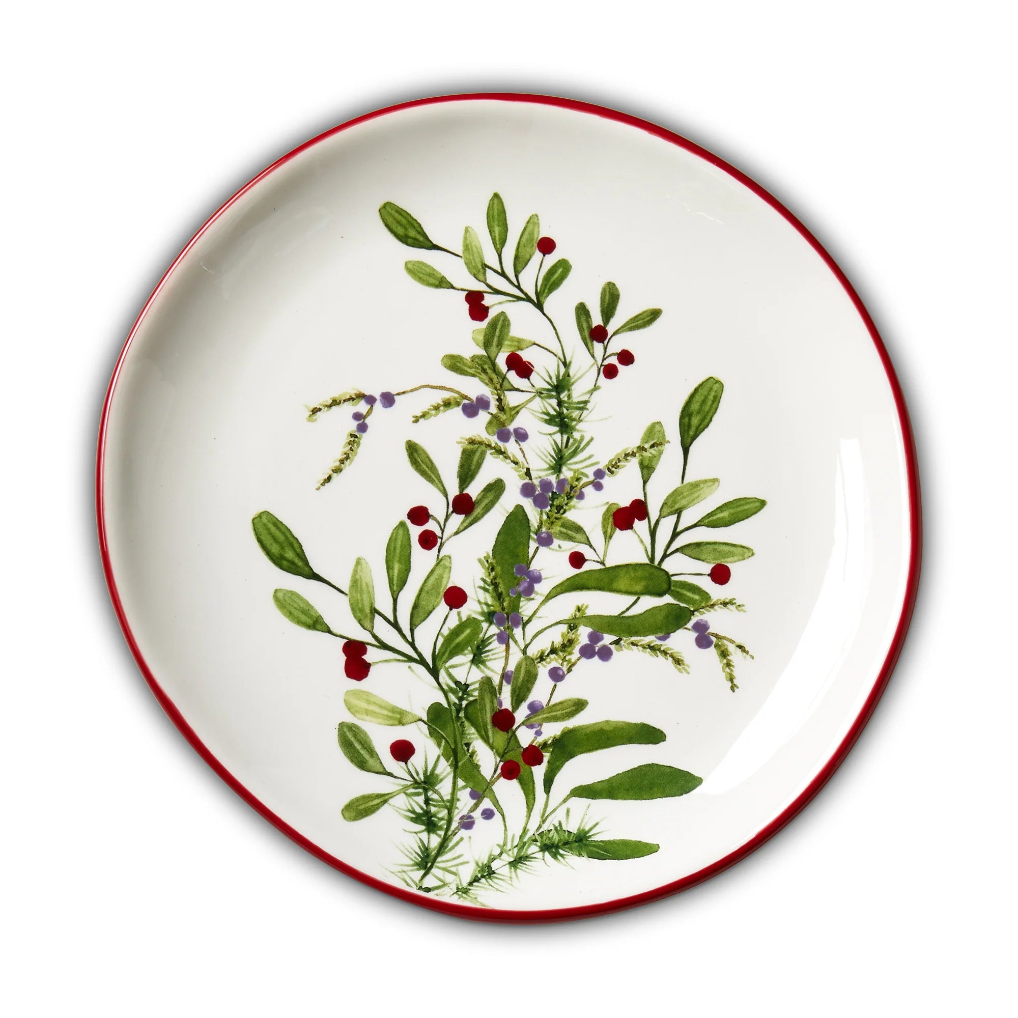 4 Winter Berries Salad Plate 8.5" x 8.5" x 0.94"