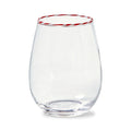 6 Peppermint Stripe Stemless Wine Glass 3.5"L x 3.5"W x 5"H