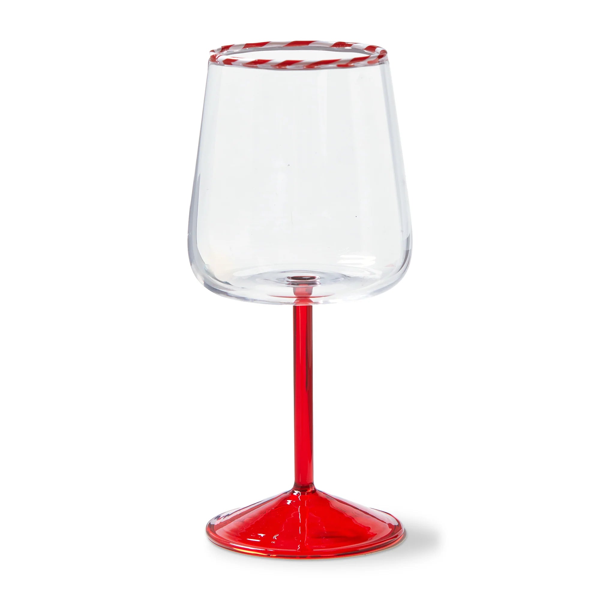 Peppermint Stripe All Purpose Wine Glass 3.46" x 3.46" x 7.75"
