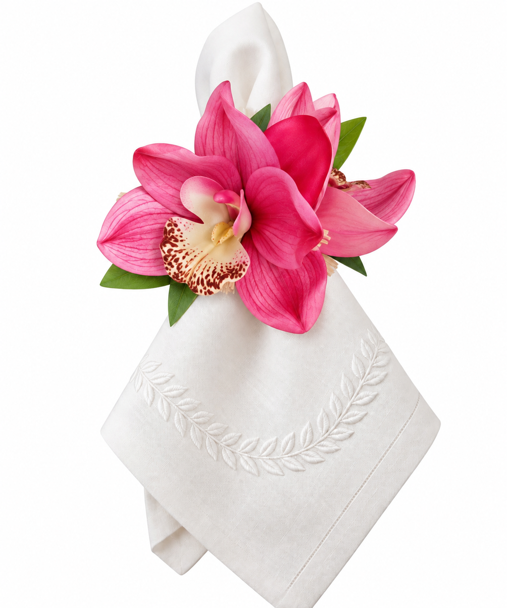 Island Orchid Napkin Ring Pink (Set of 4)