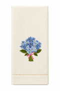 Hand Embroidered Towel Blue Flowers