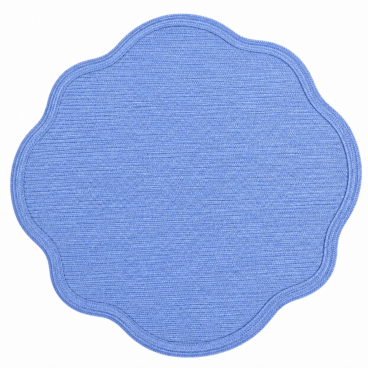 Periwinkle Blue Tone Scallop Placemats Colony Blue, (Set of 4)