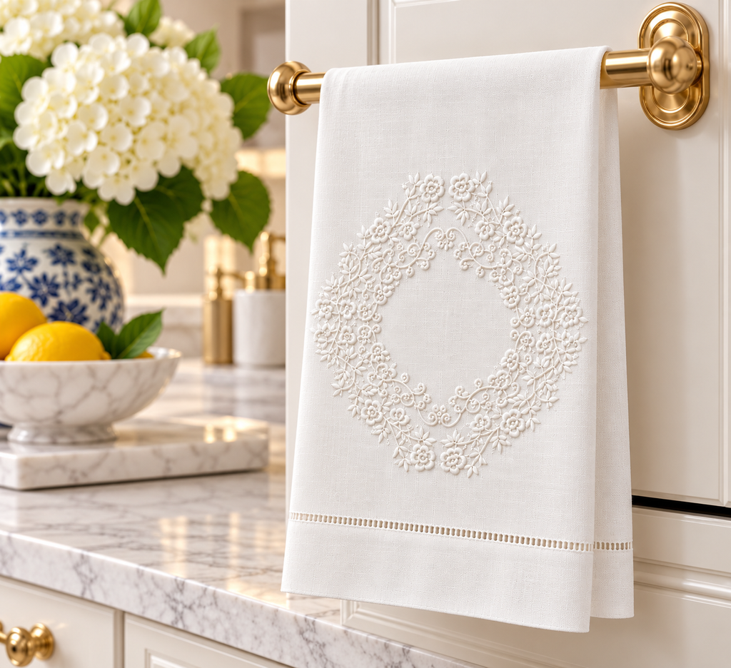 The Rosalie Embroidered Hand Towel 14” x 22”