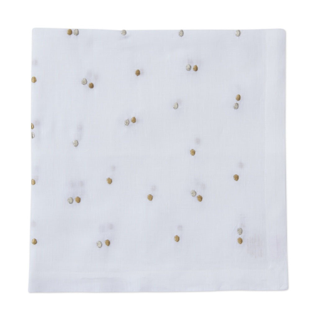 Scattered Dots Embroidered Napkin Gold/Silver (Set of 4)
