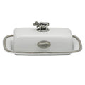 Tilghman Butter Dish with Cow 4.25” W, 7.75” L, 3.3” H