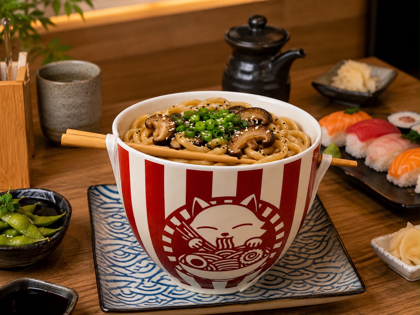 Tasty Ramen Cat Noodle Bowl Set Of 2 5" x 5" x 3.9"