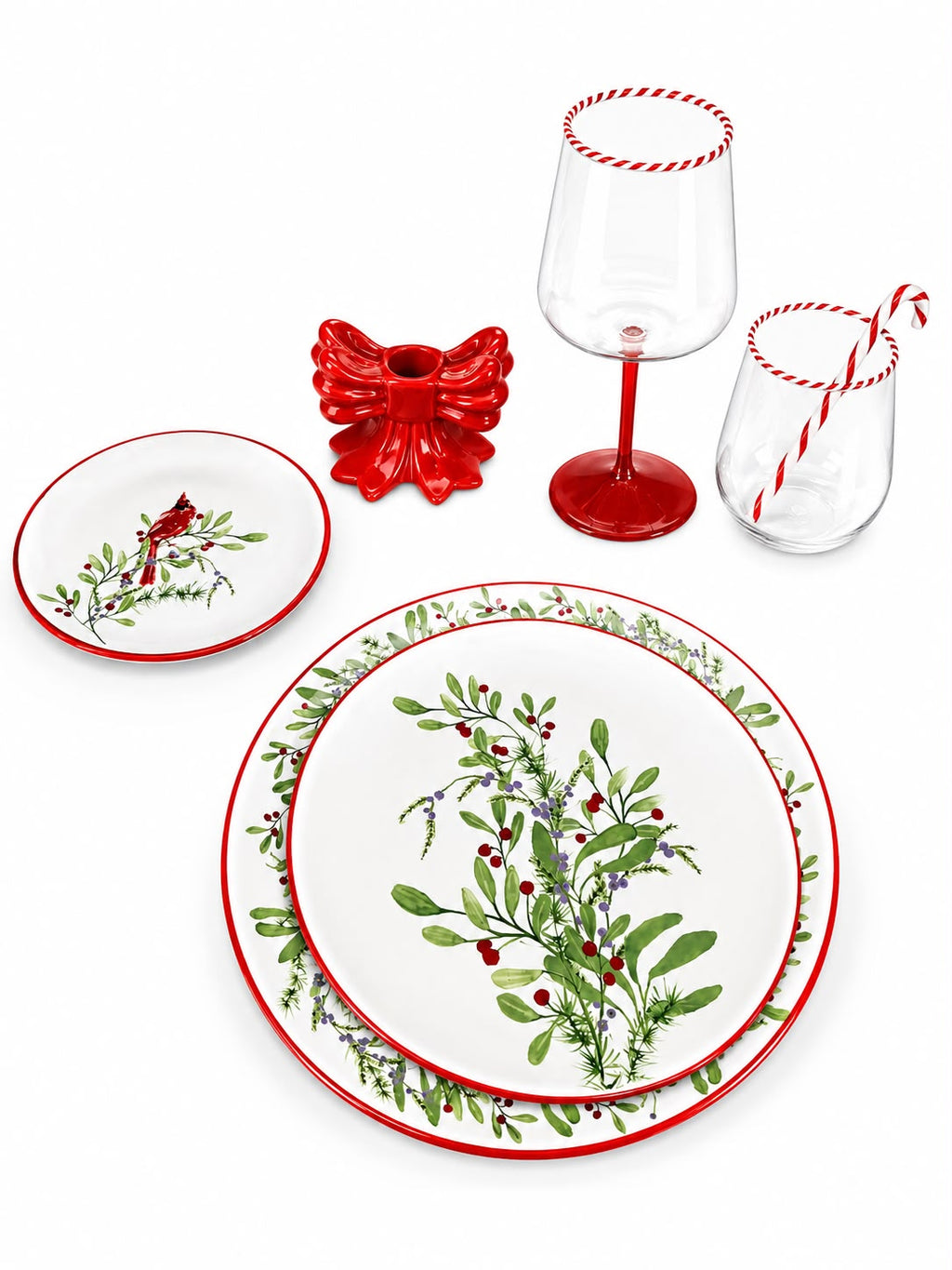 4 Winter Berries Salad Plate 8.5" x 8.5" x 0.94"