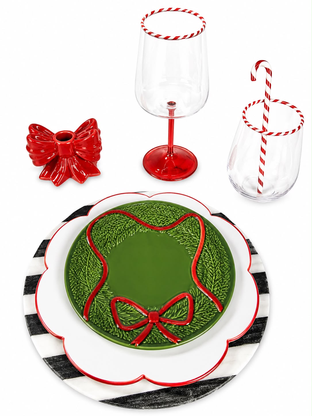 Festive Scallop Dinner Plate Set Of 4
