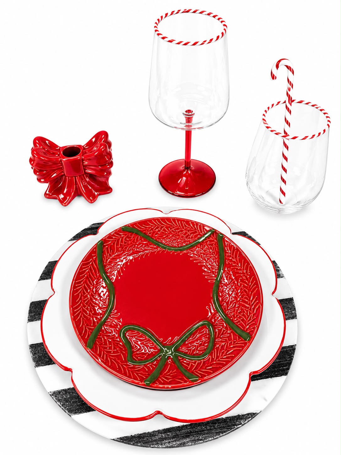 Festive Scallop Dinner Plate Set Of 4