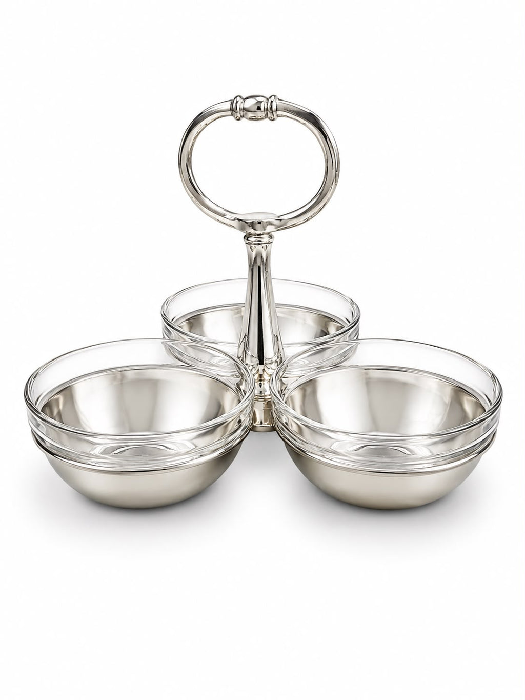 Three Bowl Snack Caddy 8.5” X 6.5”