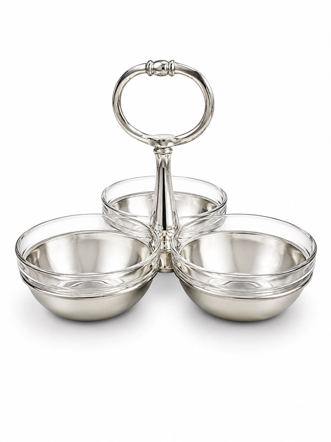 Three Bowl Snack Caddy 8.5” X 6.5”