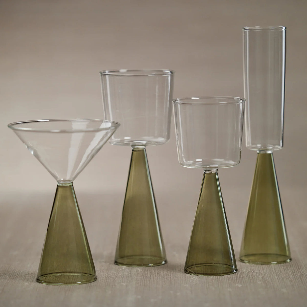 Veneto Glassware - Green - White Wine Glass - Set of 4