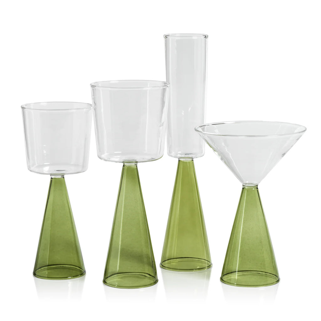 Veneto Glassware - Green - White Wine Glass - Set of 4