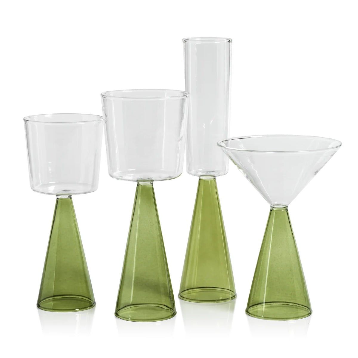 Veneto Glassware - Green - White Wine Glass - Set of 4