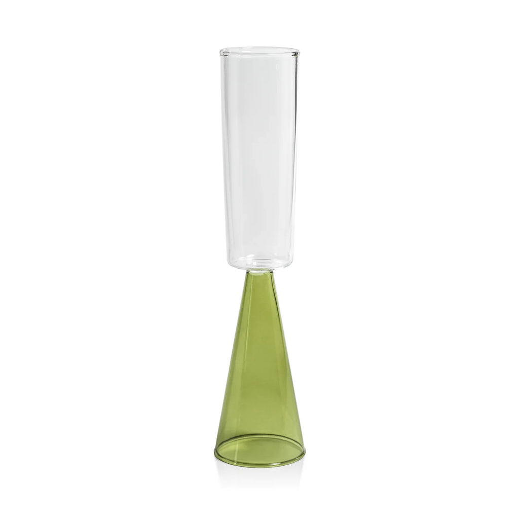 Veneto Glassware - Green - Champagne Flute - Set of 4