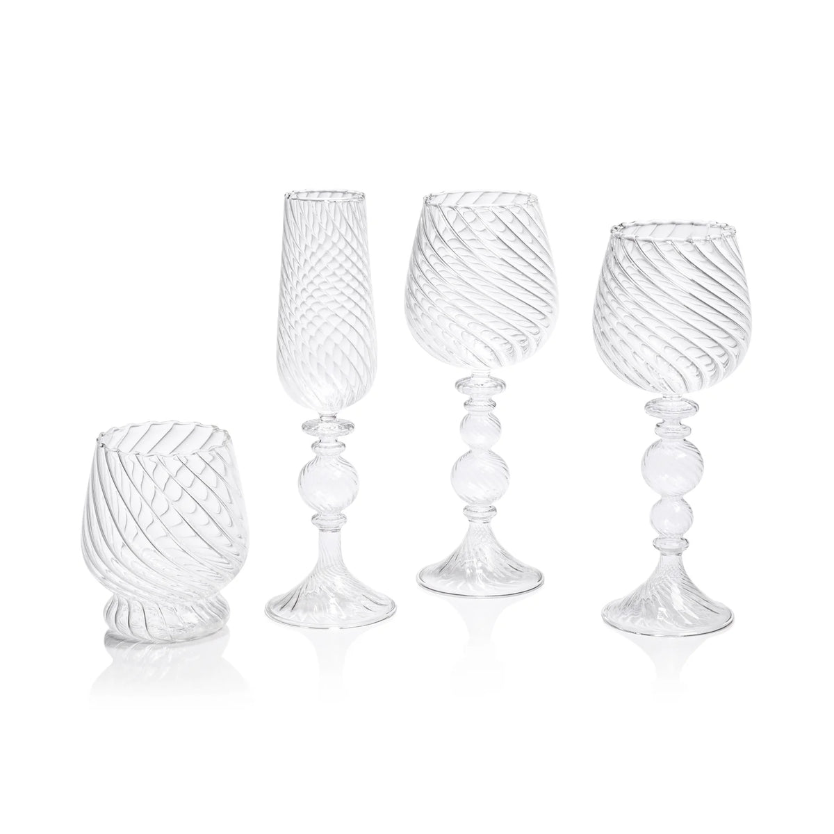 Rialto Twisted Optic Glassware - Champagne Glass - Set of 4