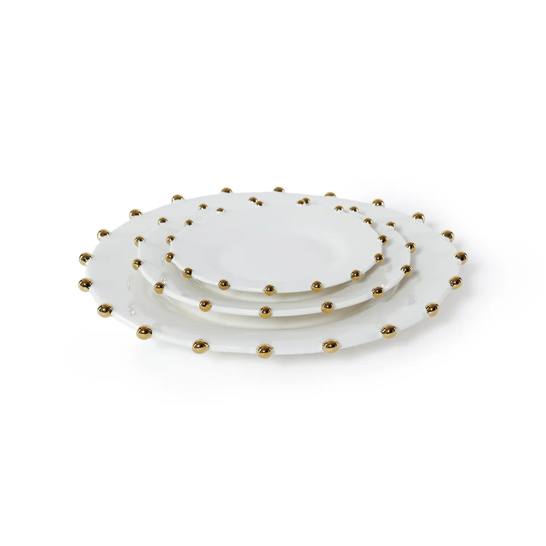 Celestial Gold Porcelain Plate - 7.5 in, Set of 4