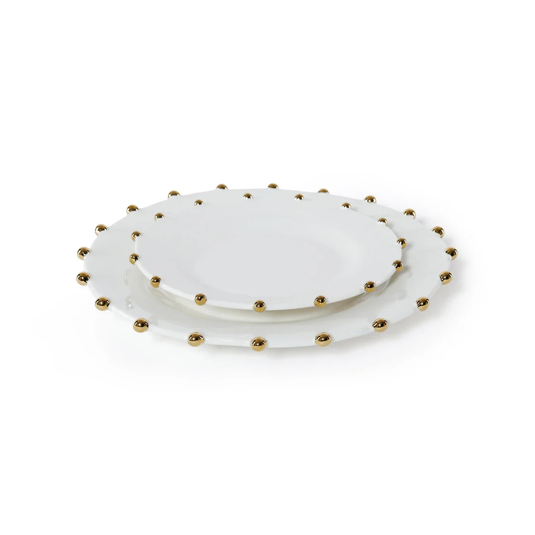 Celestial Gold Porcelain Plate - 9.5 in, Set of 4