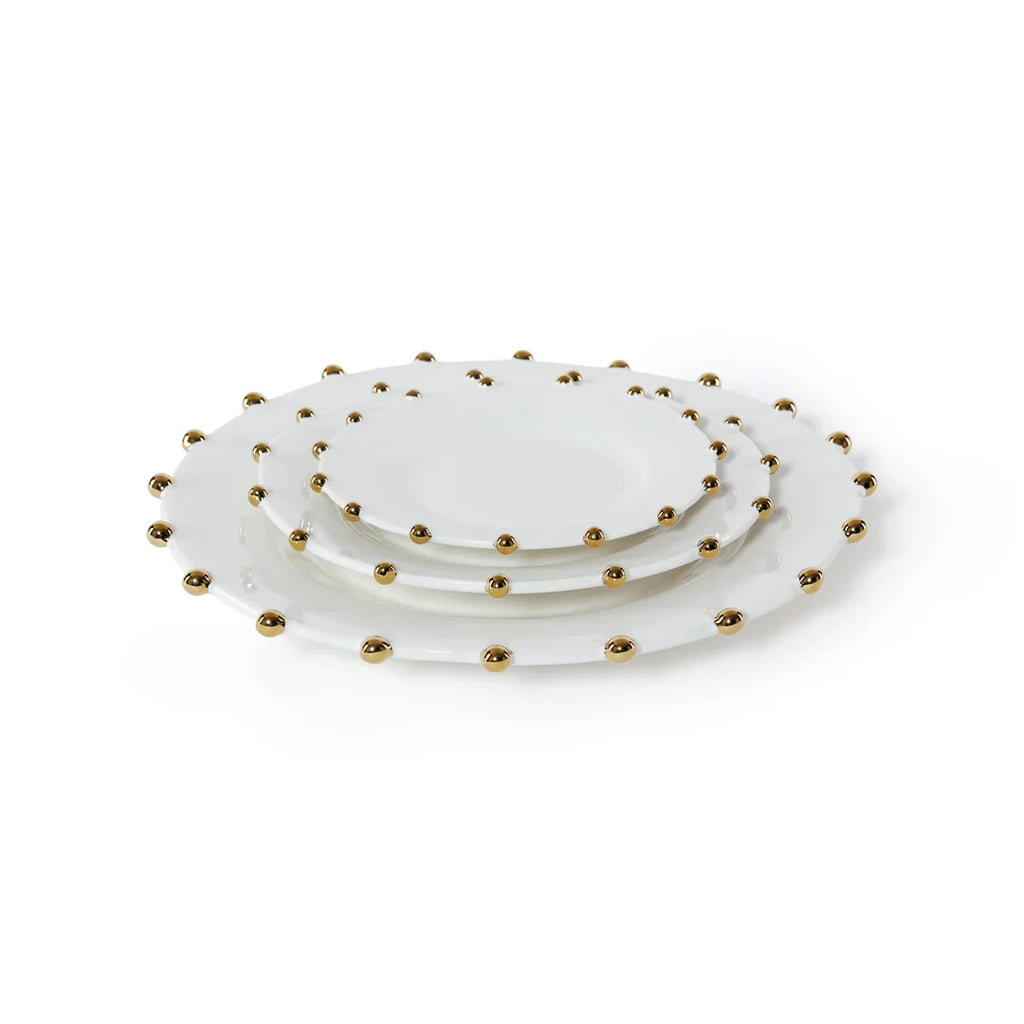 Celestial Gold Porcelain Charger Plate - 13 in, Set of 4