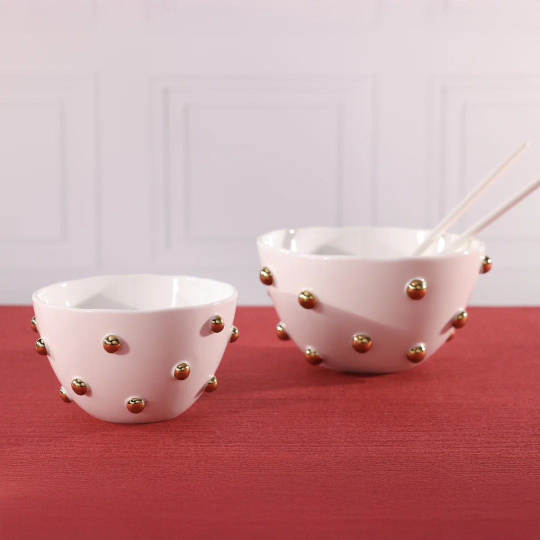 Celestial Gold Porcelain Bowl - 8.5 in x 4.75 in