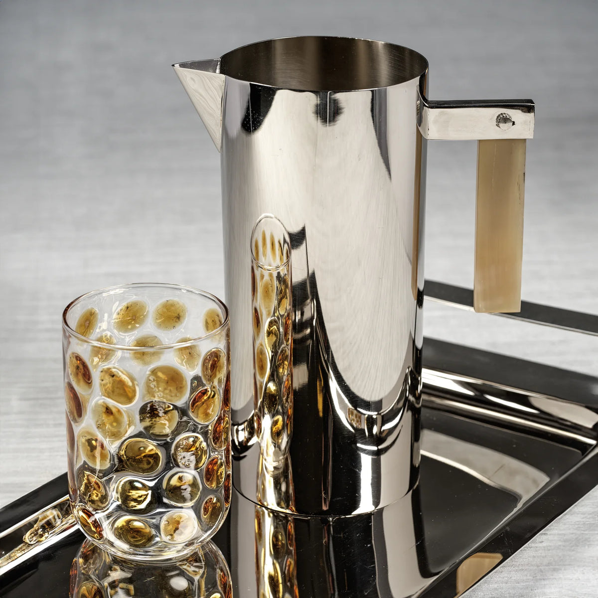 The Beaumont Nickel Pitcher with Horn Handle