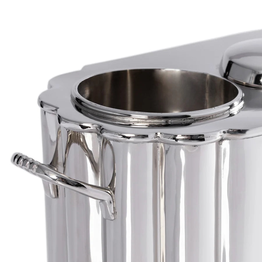 Alsace Brass Two-Bottle Wine Cooler - Polished Nickel