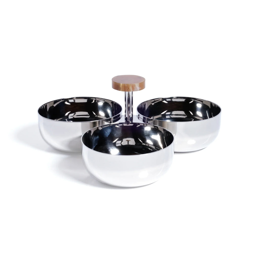 Spiga Condiment Set - Nickel with Amber Accent