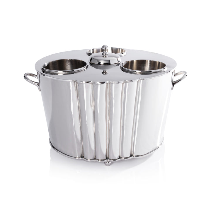 Alsace Brass Two-Bottle Wine Cooler - Polished Nickel