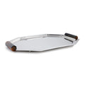 Octagon Alloy Tray with Horn Handles - Polished Nickel - 17 in