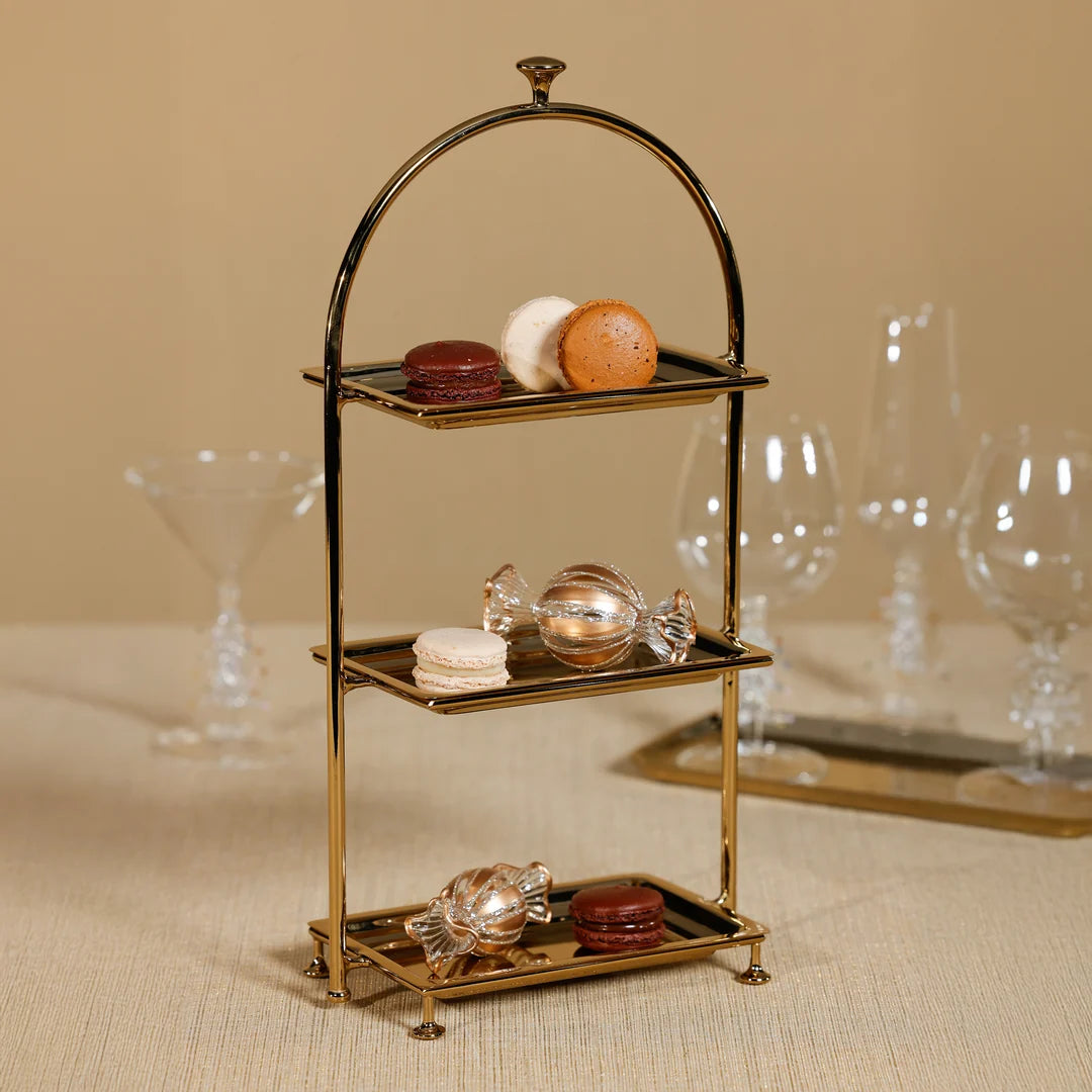 High Tea 3-Tier Stand - Polished Gold
