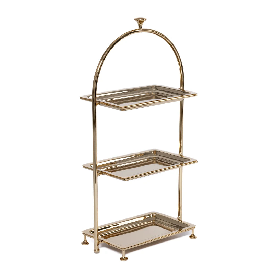 High Tea 3-Tier Stand - Polished Gold