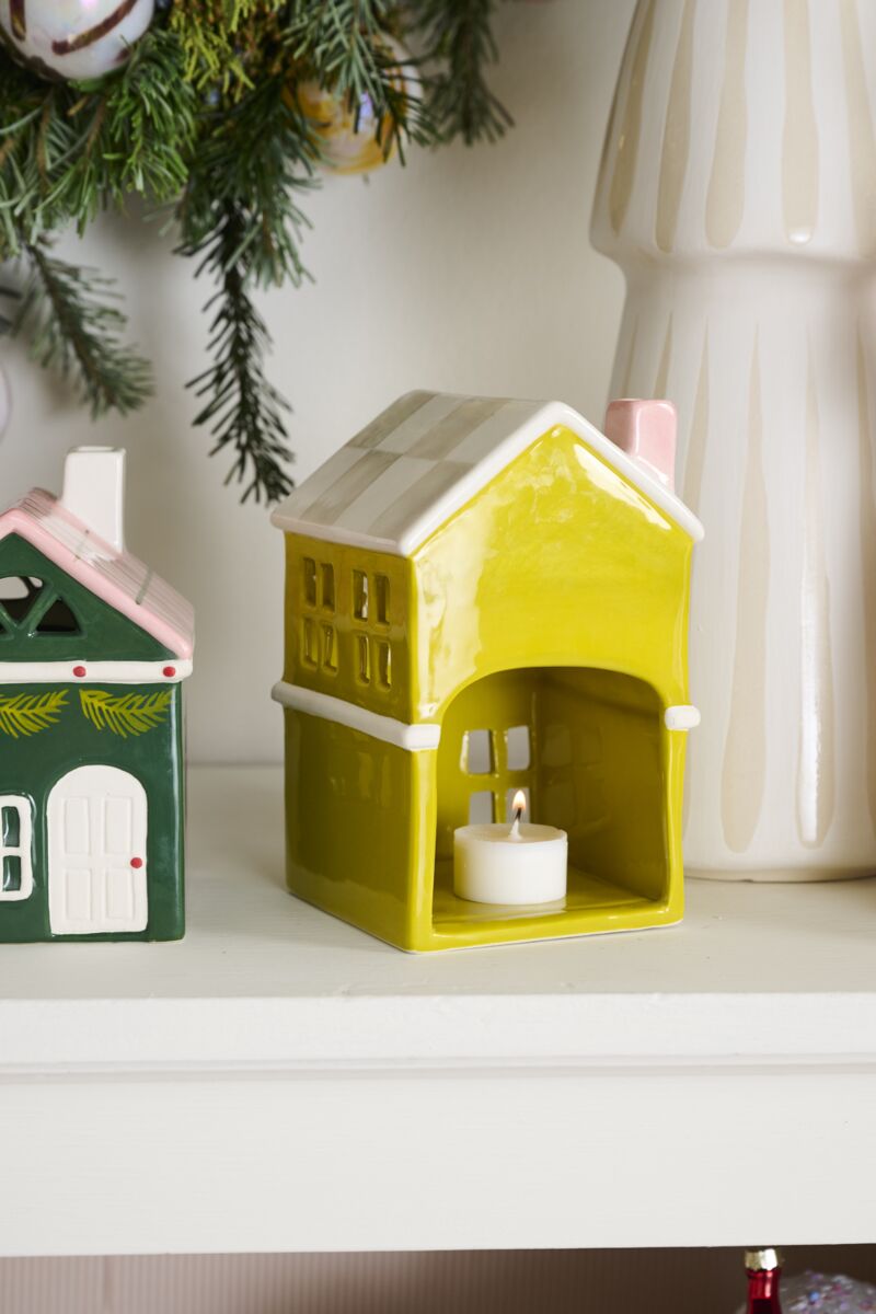Yellow Merrivale House Figurine 4.25" x 6.5"