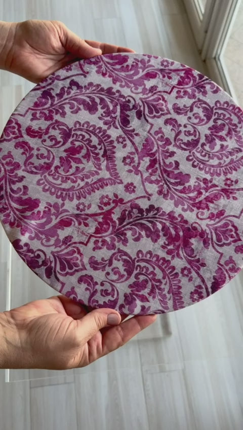 PINK DAMASK Placemats, Set of 4
