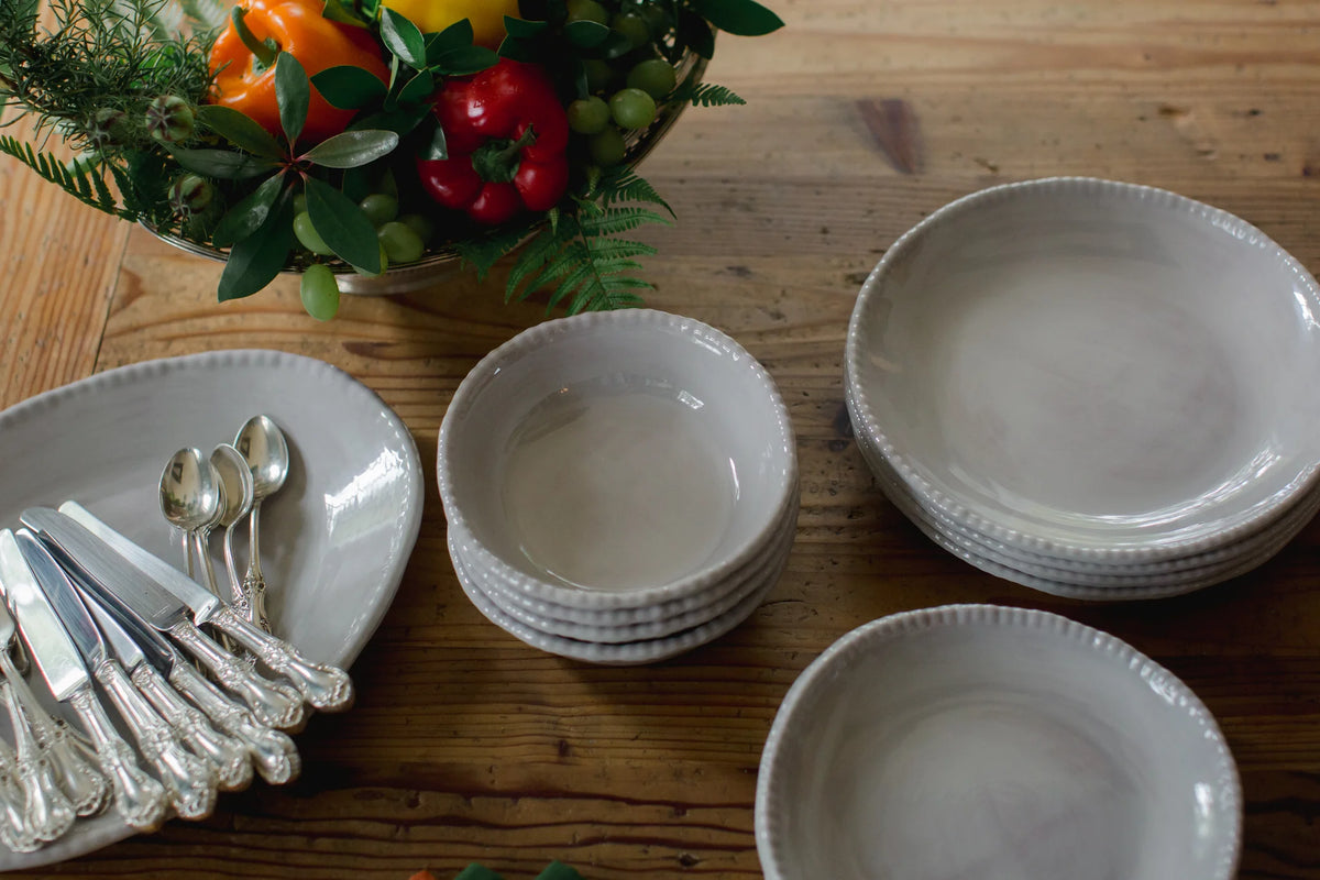 Beaded Salad Plate 8.5" Cream (Set of 4)