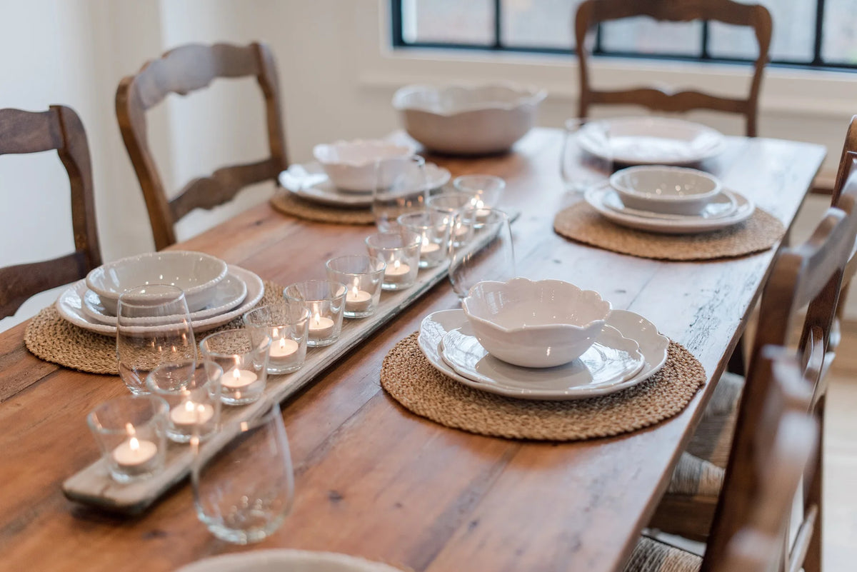 Scalloped Dinner Plate Stone 11" (Set of 4)